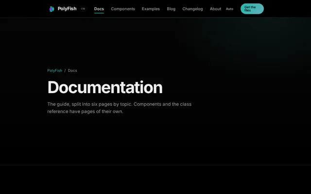 The documentation landing page
