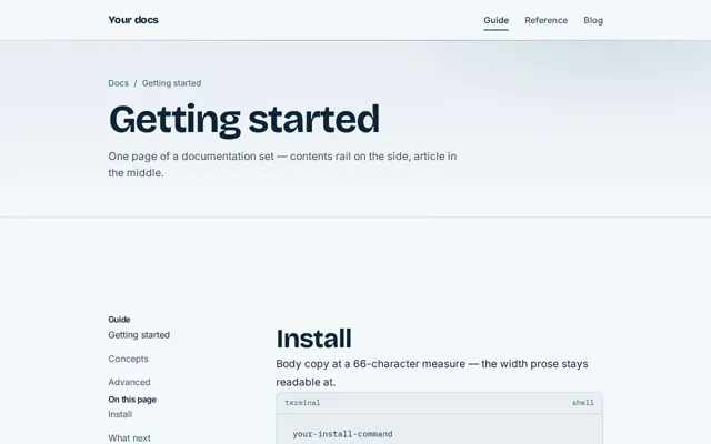 The docs starter page