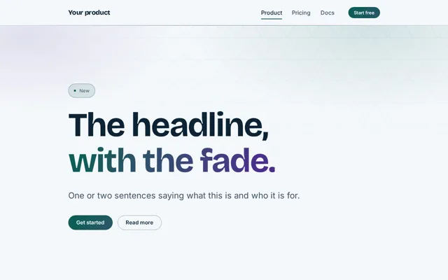 The marketing starter page
